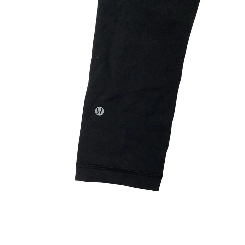 Lululemon Wunder Under Crop Leggings Sz 4 21” Reversible Black Striped - Picture 7 of 11
